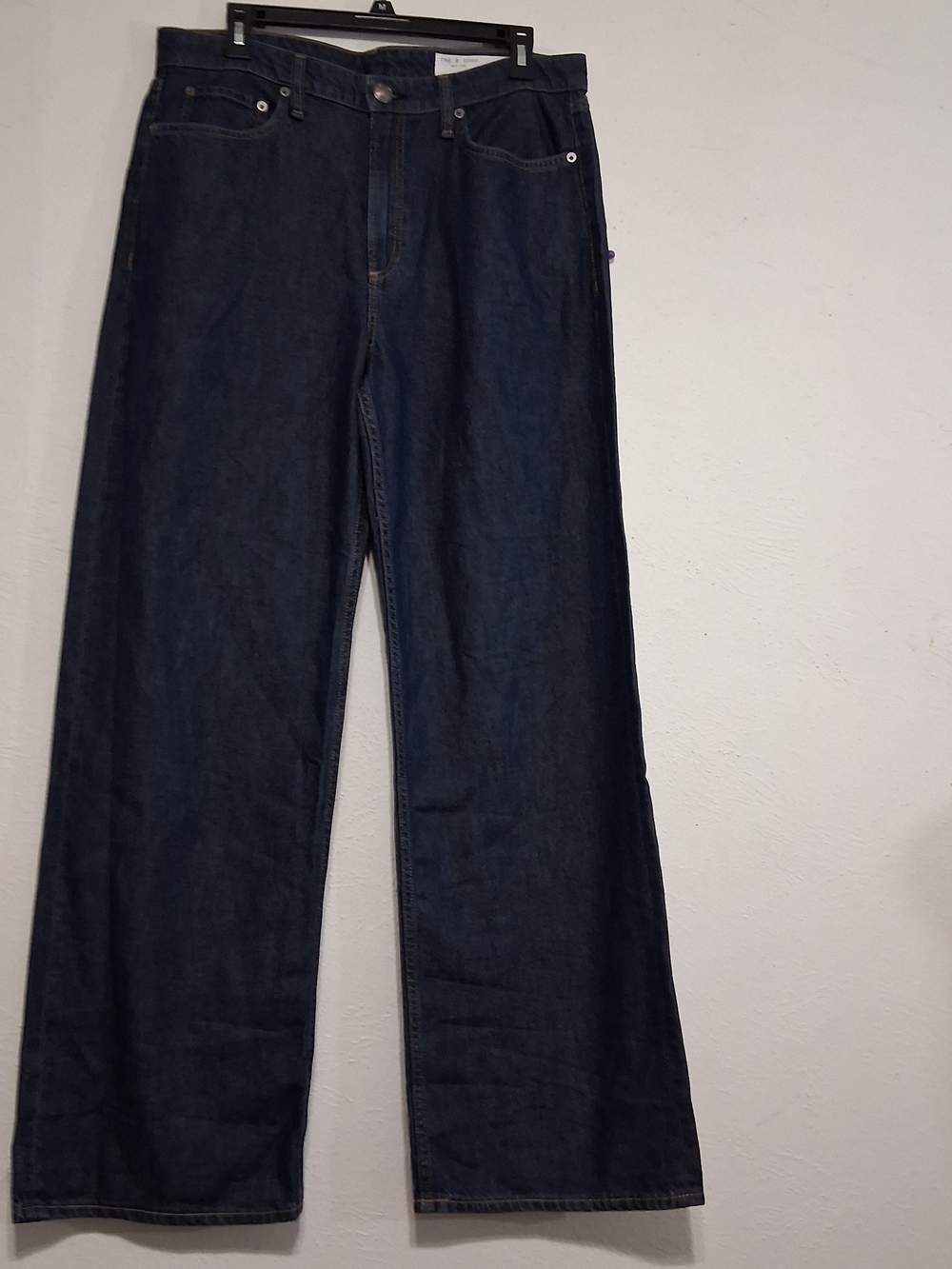 rag & bone Dark Blue The Logan Wide Leg Jeans